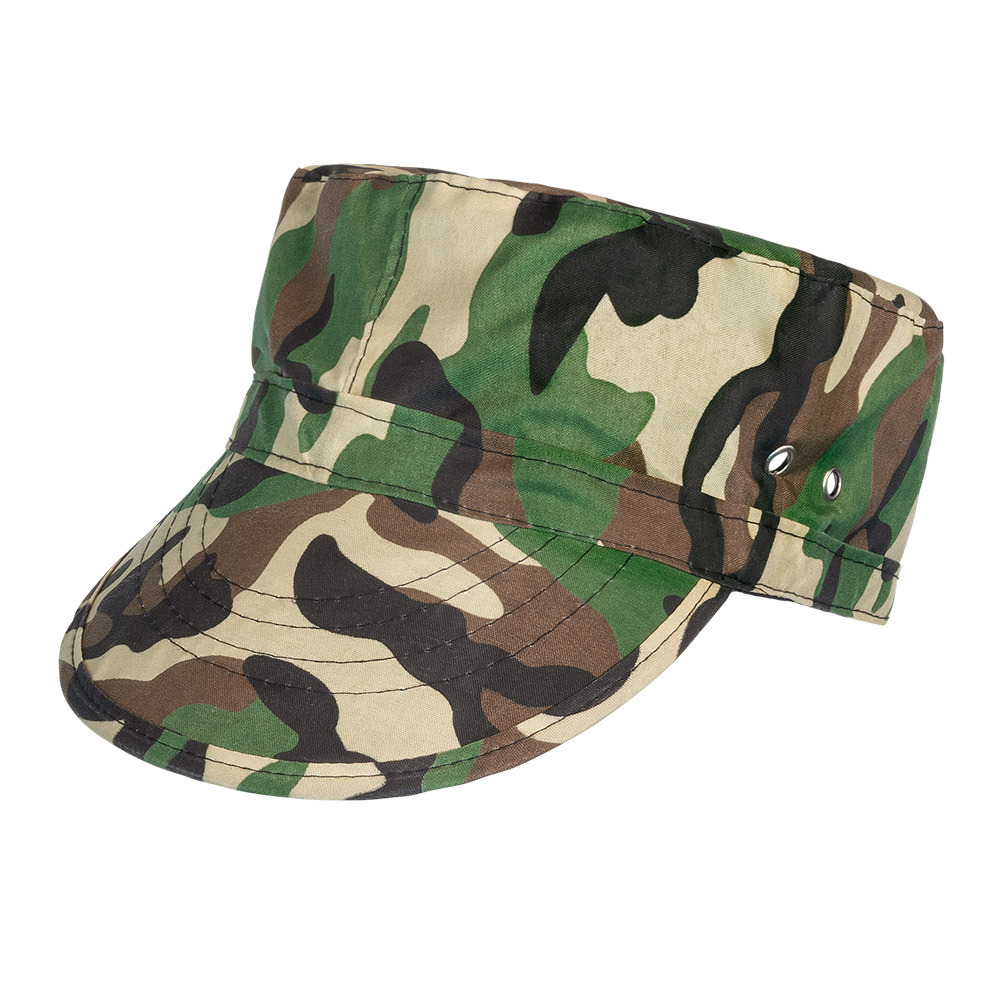 Boland Carnaval verkleed Soldaten hoed/cap - camouflage groen - volwassenen - Militairen/leger thema -