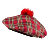 Boland Carnaval verkleed hoed/baret in Schotse ruit - rood - polyester - heren - Schotland