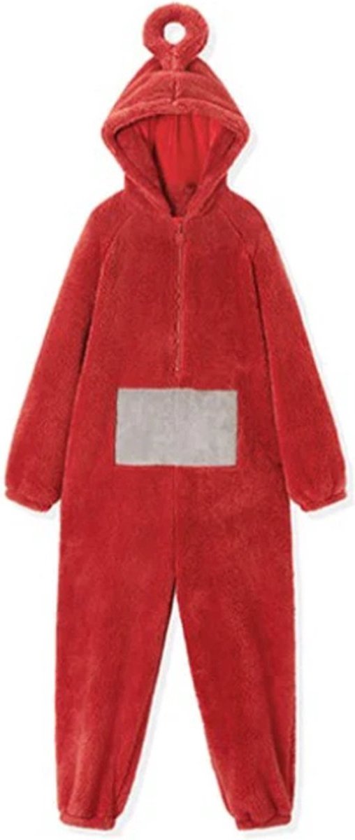 Carnavalskleding - Onesie - Kostuum - Rood - Heren - M - 156 - 170 cm - Verkleed als Teletubbies Po
