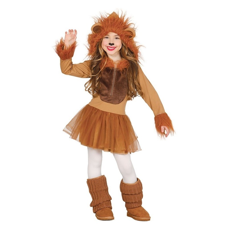 Carnavalskleding leeuw kostuum voor meisjes 7-9 jaar (122-134) -