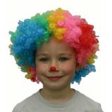 Clown verkleed pruik kinderen gekleurd -