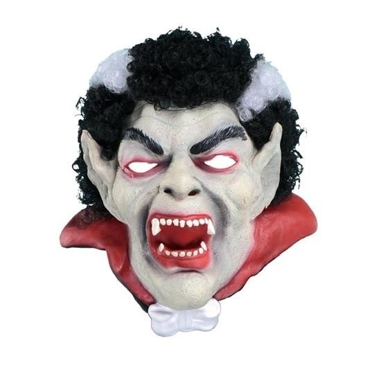 Dracula horror masker met zwart/wit haar -