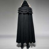 Foxa Cloak heren cape zwart - Gothic metal - One size - Punk Rave