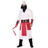 Ninja verkleedpak wit/rood voor heren M/L -