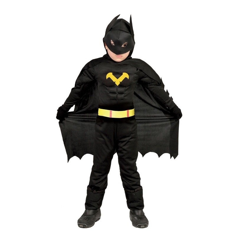 Superhelden vleermuis pak voor jongens zwart 10-12 jaar (140-152) -