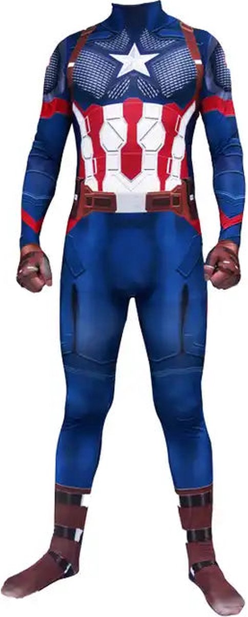 Superheldendroom - Captain America - 128/134 (7/8 Jaar) - Verkleedkleding - Superheldenpak