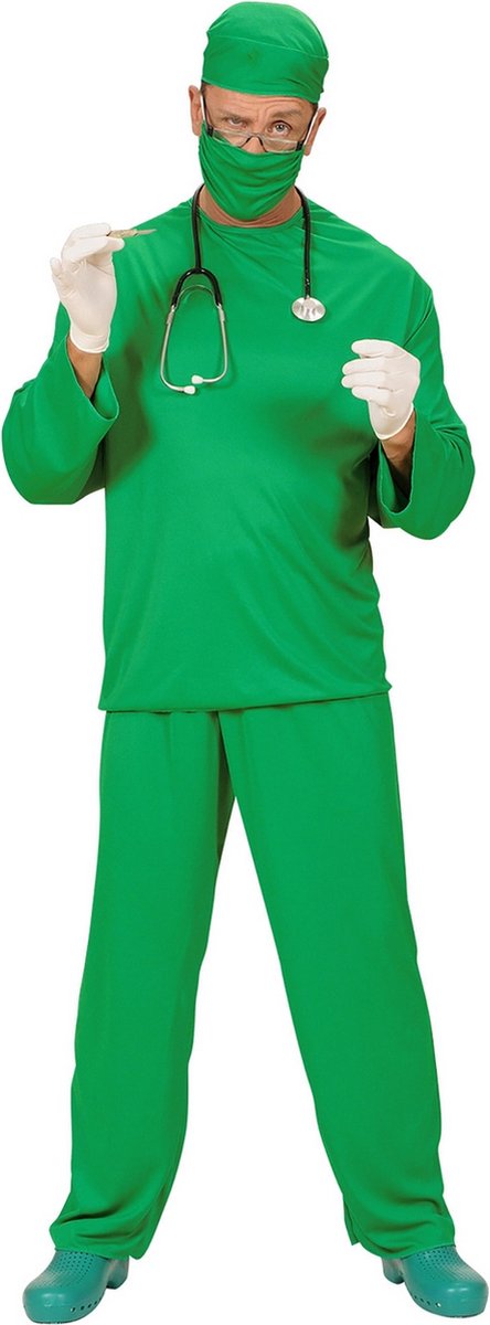 Widmann - Dokter & Tandarts Kostuum - Chirurg Schedel Dr No Kostuum Man - Groen - Large - Carnavalskleding - Verkleedkleding