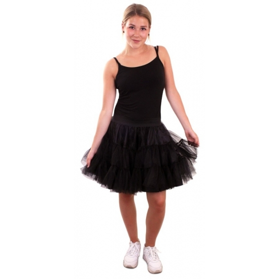 Zwarte petticoat voor dames One size -