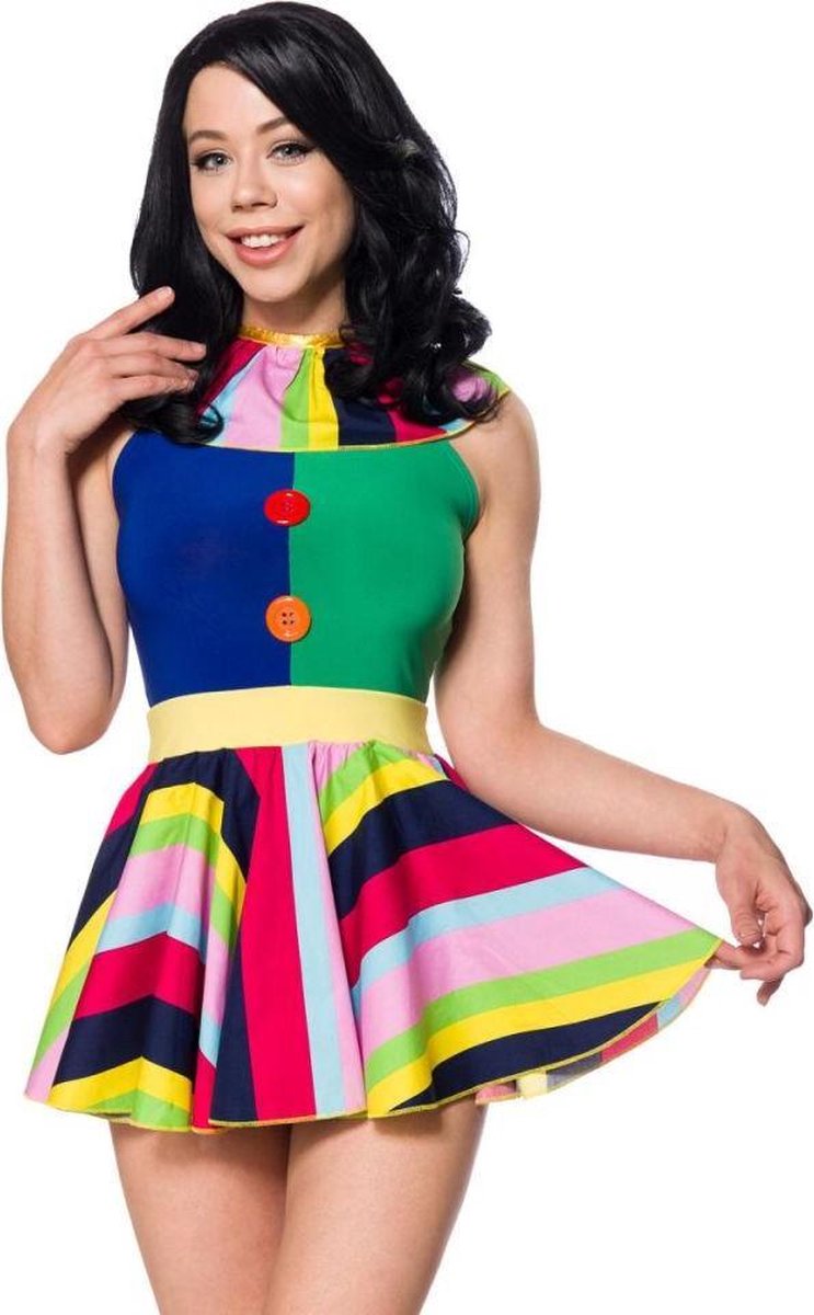Atixo - Clown Kostuum jurk - 2XL - Multicolours