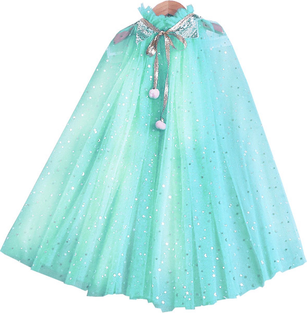 Blauwe verkleed cape meisjes 3-8 jaar Frozen Elsa, Elfje, Prinses Jasmine, Ballerina verkleedkleding
