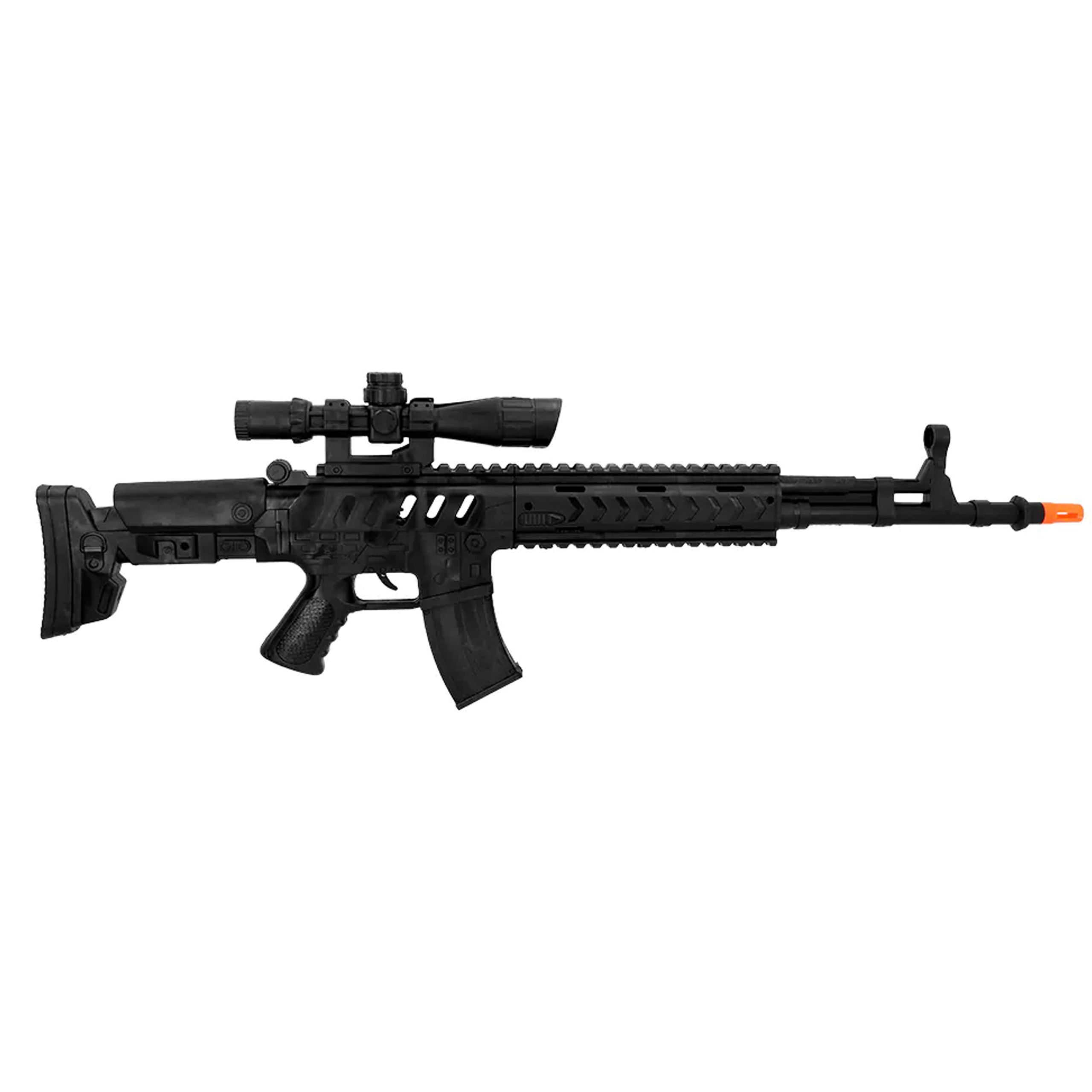 Boland Verkleed speelgoed Politie/soldaten geweer - machinegeweer - zwart - plastic - 68 cm -