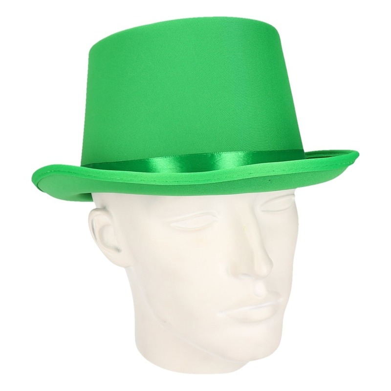 Fiestas Guirca verkleed hoge hoed - groen - voor volwassenen