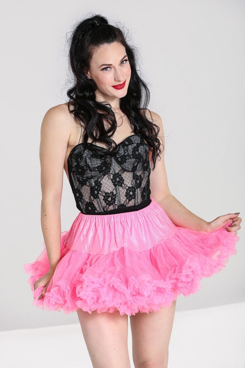Hell Bunny roze korte petticoat tutu rok gemaakt van fijne zachte tule Maat M - L - XL - 2XL - Carnaval