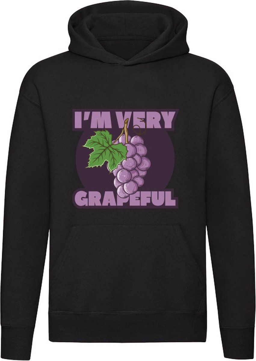 I'm very grapeful Hoodie - fruit - druiven - druif - eten - grappig - unisex - trui - sweater - capuchon