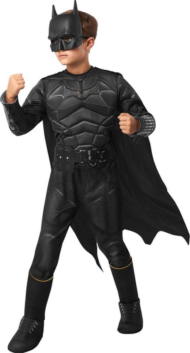 Rubies - Batman & Robin Kostuum - The Batman Kostuum Jongen - Zwart - Maat 128 - Carnavalskleding - Verkleedkleding