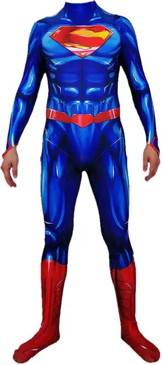 Superheldendroom - Superman met cape - 122 (6/7 Jaar) - Verkleedkleding - Superheldenpak