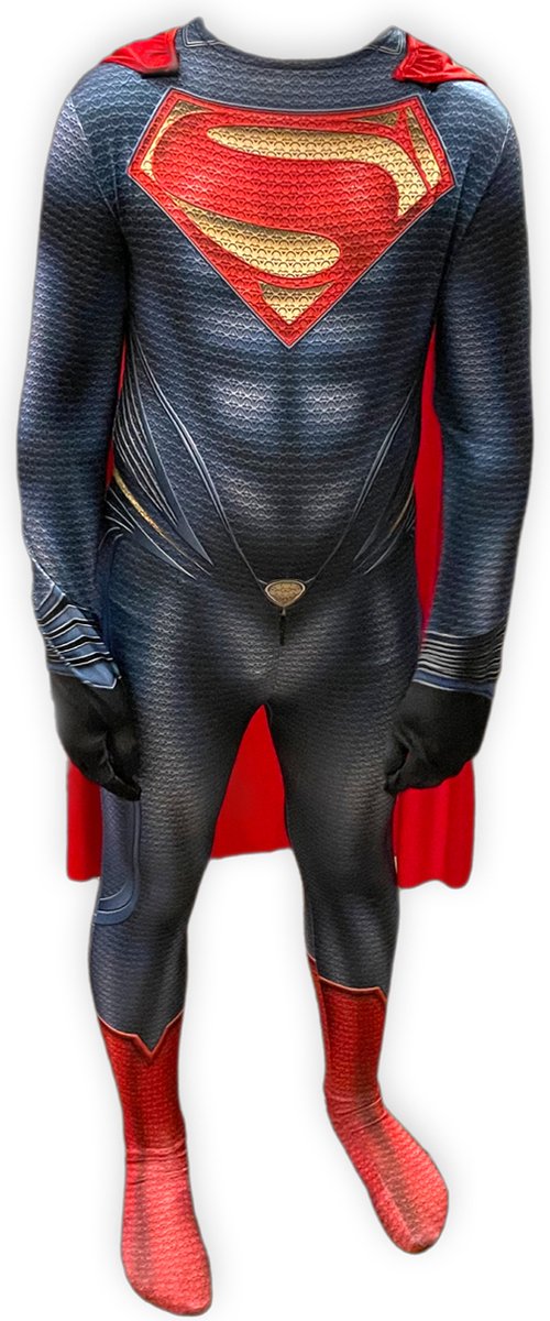 Superheldendroom - Superman met cape 2 - 110/116 (4/5 Jaar) - Verkleedkleding - Superheldenpak