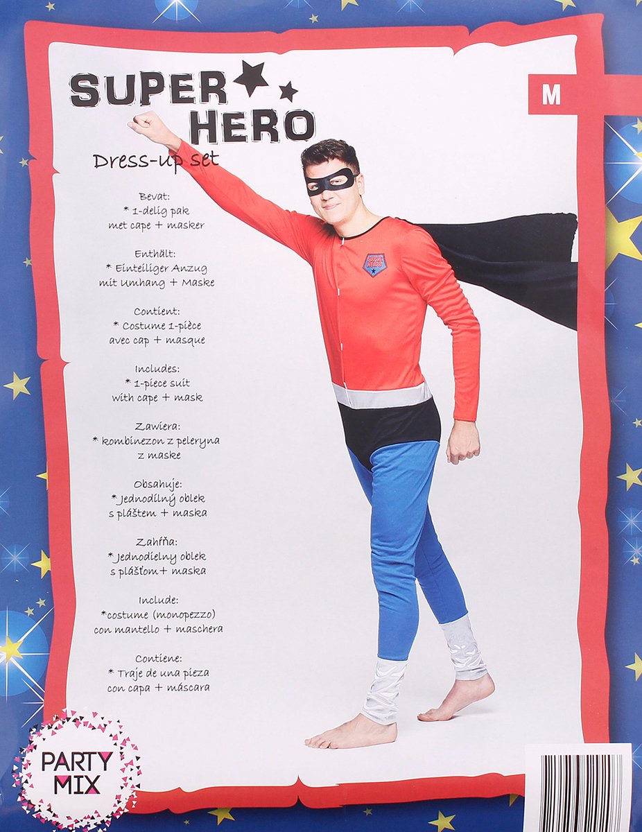 Superhero - Superman verkleedset - Maat L - Carnaval - Kostuum