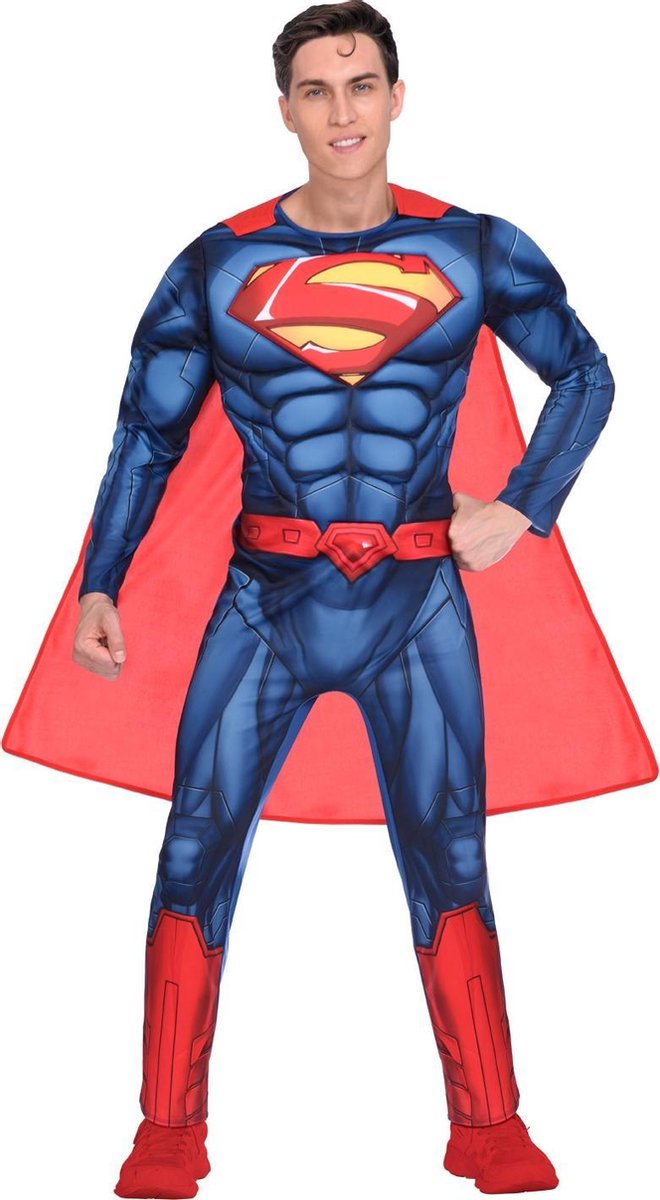 Superman Kostuum Heren - Classic Superman - Verkleedkleren Mannen - Maat XL