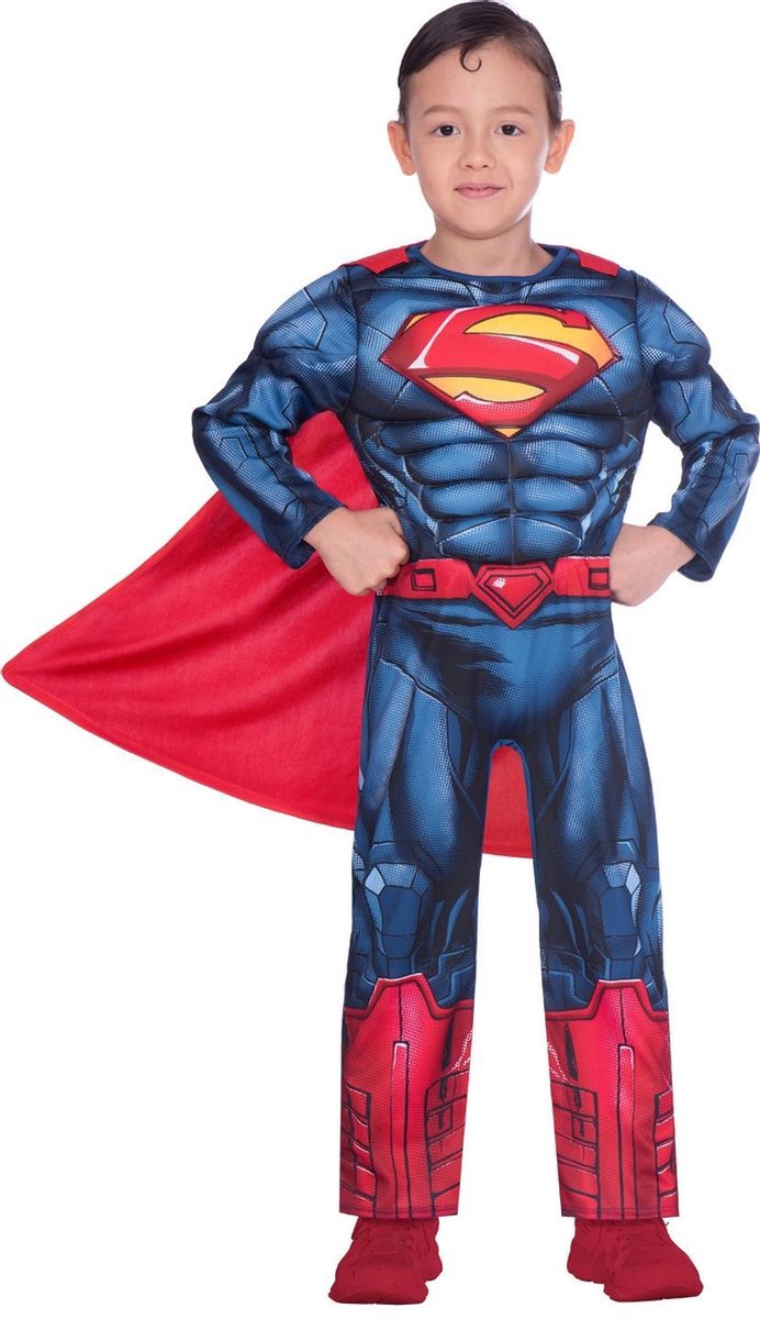 Superman Kostuum Jongens - Classic - Origineel Kostuum - Verkleedkleren Jongens - Maat 140