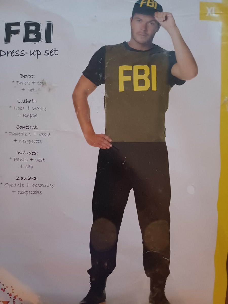 Verkleedpak FBI maat XL