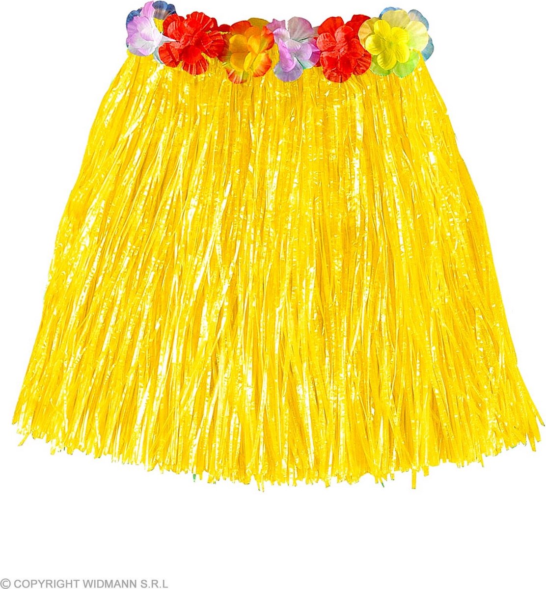 Widmann - Hawaii & Carribean & Tropisch Kostuum - Ululani Mini Hawairokje 45 Centimeter Geel Vrouw - Geel - One Size - Carnavalskleding - Verkleedkleding