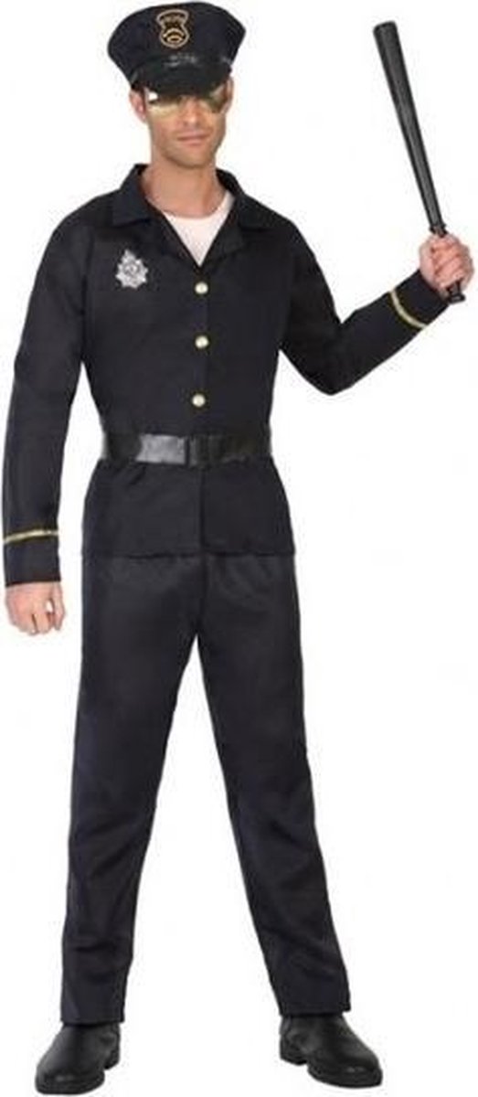 Zwart politie verkleed pak/kostuum voor volwassenen XL