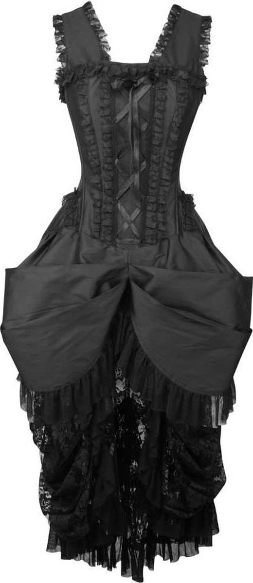 Attitude Corsets Lange korset jurk -S- Victorian long dress Gothic, vampire, victoriaans Zwart