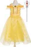 Belle en het Beest jurk kind Maat: 110/116 (5-6 jaar)) + toverstaf Belle Prinsessenjurk meisje