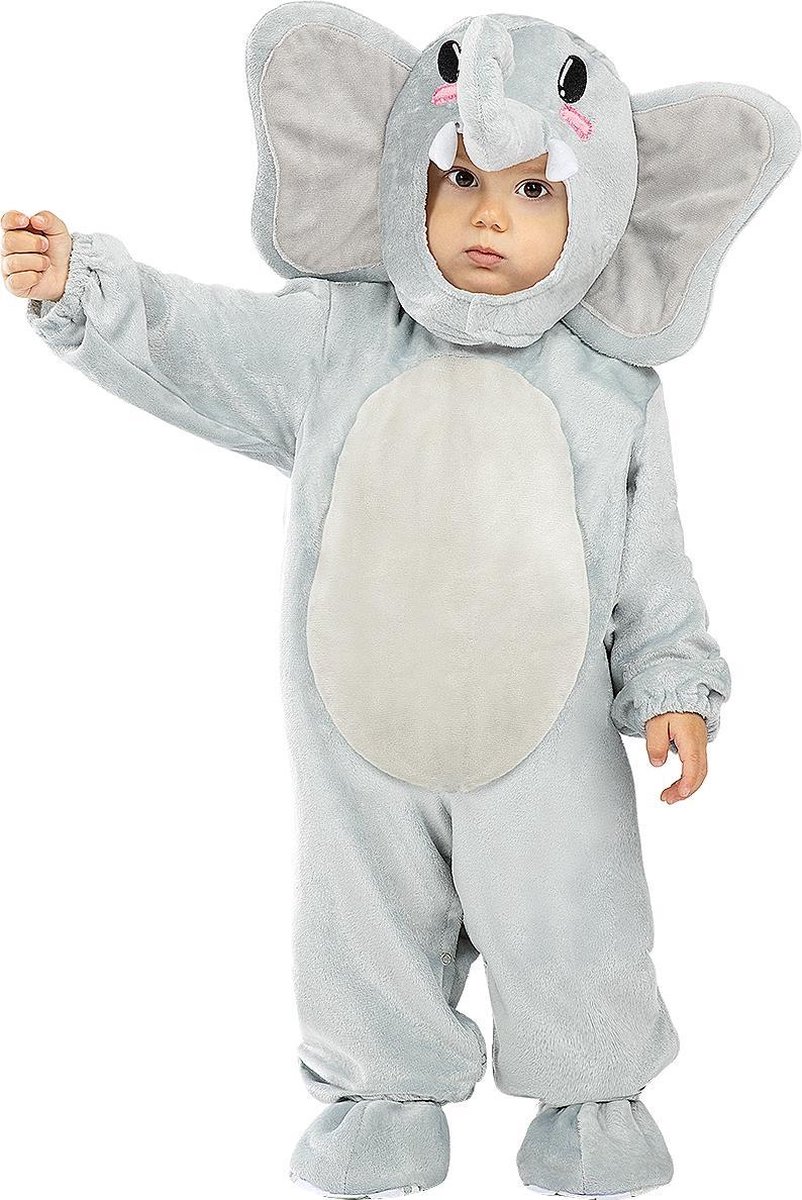 FUNIDELIA Olifant kostuum voor baby - 0-6 mnd (50-68 cm) - Grijs