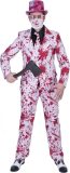 Funny Fashion - Bloederige Massamoordenaar Halloween - Man - Rood, Wit / Beige - Maat 52-54 - Halloween - Verkleedkleding
