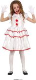 Guirca - Clown & Nar Kostuum - Poppy De Clown - Meisje - Wit / Beige - 10 - 12 jaar - Carnavalskleding - Verkleedkleding