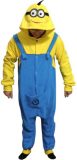 KIMU Onesie Geel Blauw Overall Pak - Maat 152-158 - Monster Kostuum Kinderen Jumpsuit Huispak Fleece Pyjama Jongen Meisje Minions Festival