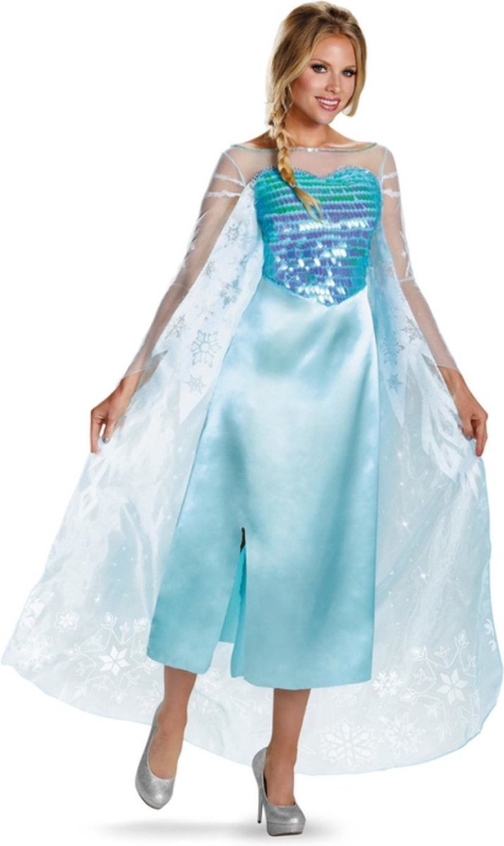 Smiffys - Disney Frozen Elsa Classic Kostuum jurk - M - Blauw