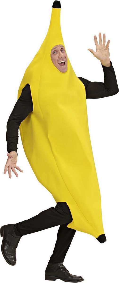 Widmann - Natuur Groente & Fruit Kostuum - Grappige Banaan Volwassen, Kostuum Man - Geel - Small - Carnavalskleding - Verkleedkleding