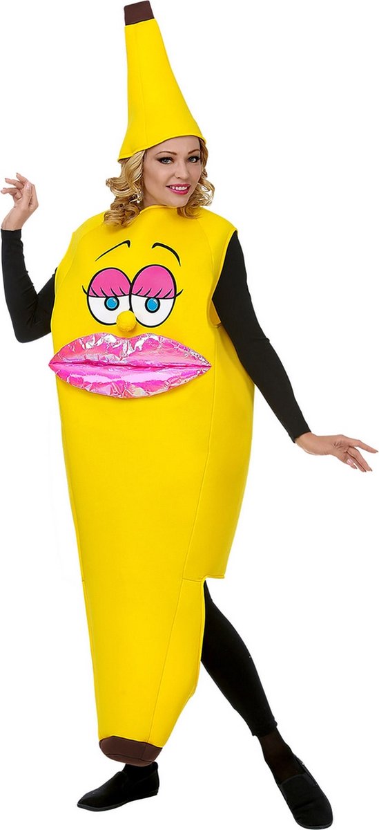 Widmann - Natuur Groente & Fruit Kostuum - Lekker Geel Hapje Miss Banana - Vrouw - Geel - One Size - Carnavalskleding - Verkleedkleding