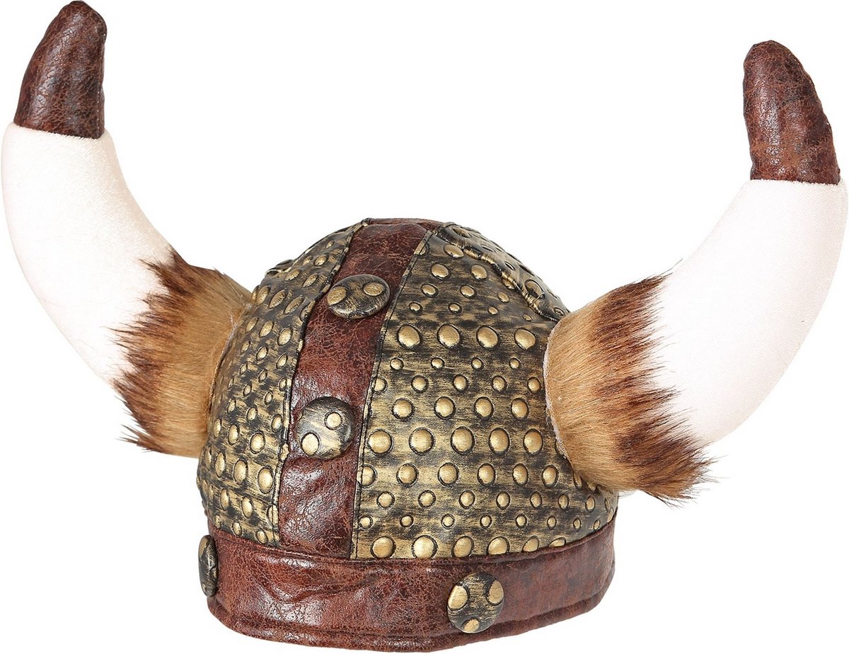 Widmann - Piraat & Viking Kostuum - Viking Helm Met Horens En Vacht - - Carnavalskleding - Verkleedkleding