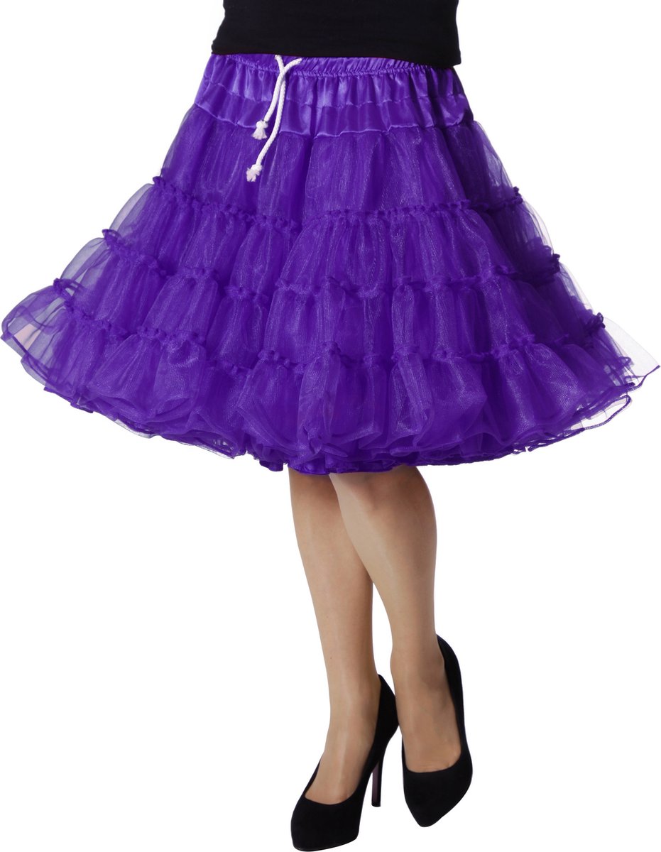 Wilbers & Wilbers - Petticoat Swing Luxe Paars - Paars - One Size - Carnavalskleding - Verkleedkleding