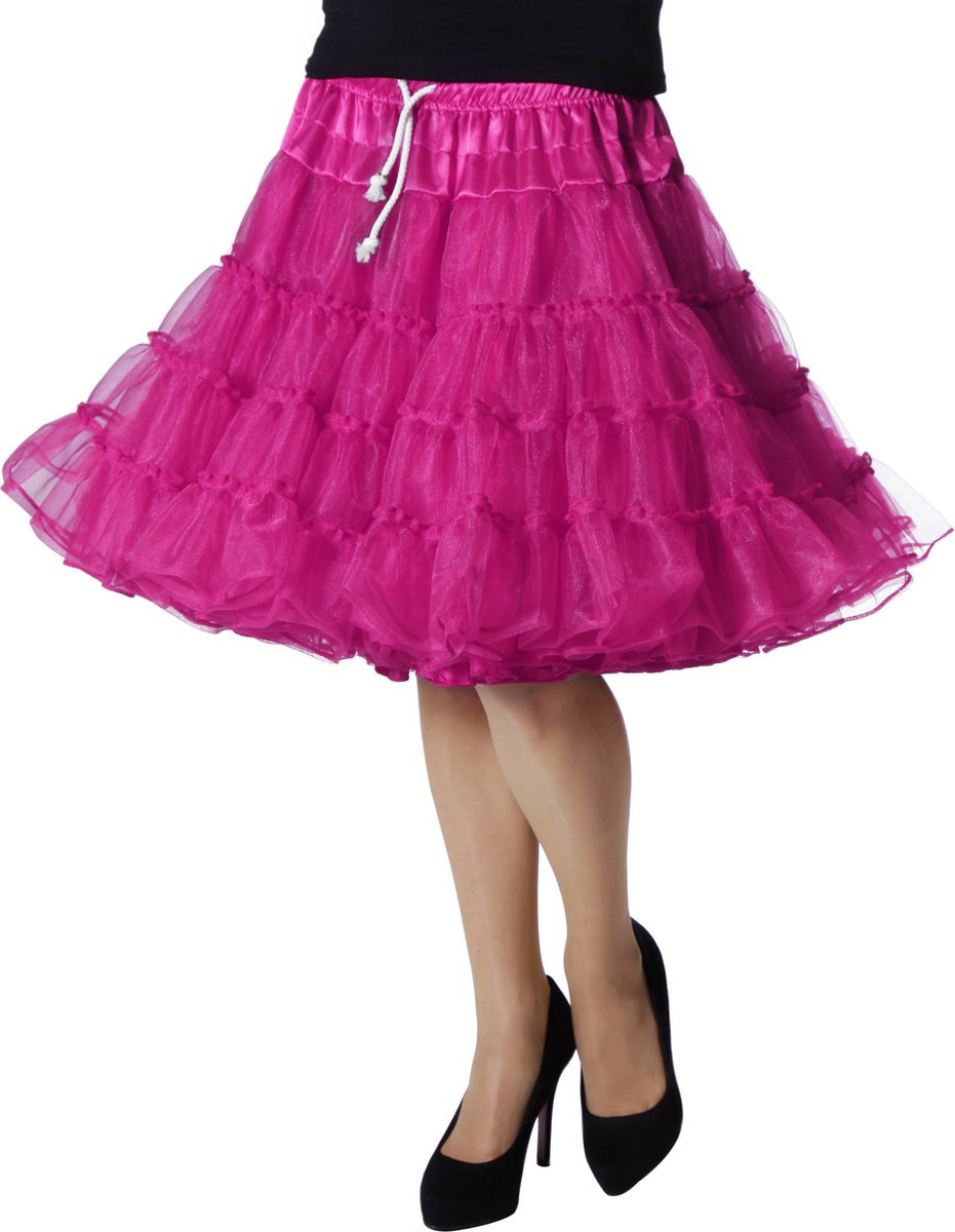 Wilbers & Wilbers - Petticoat Swing Luxe Roze - Roze - One Size - Carnavalskleding - Verkleedkleding