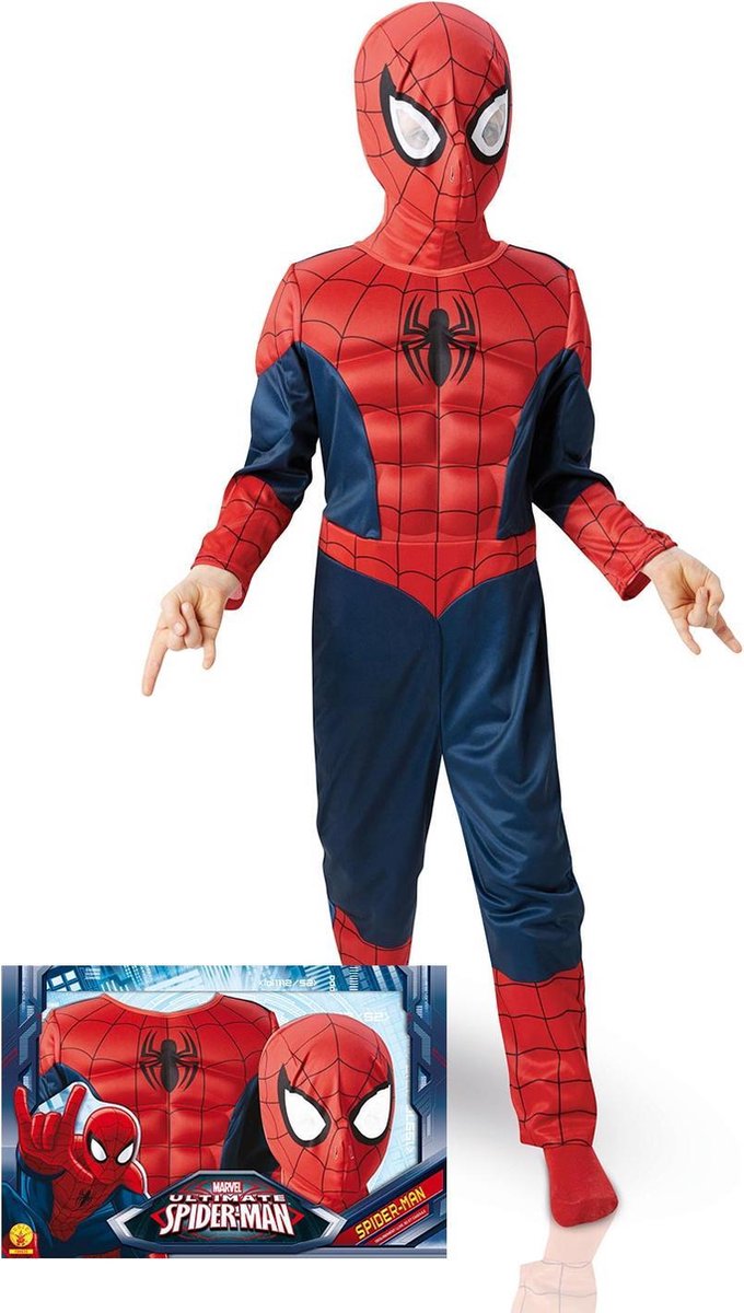 3D EVA Spiderman™ Ultimate kostuum voor kinderen - Deluxe - Kinderkostuums - 122/128
