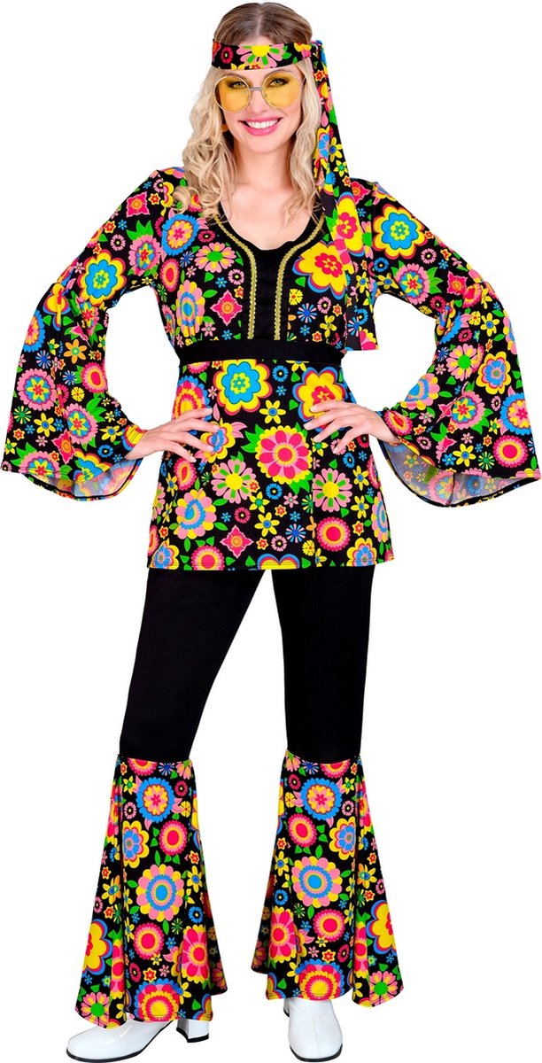 60's Hippie Kostuum Bloemen | L