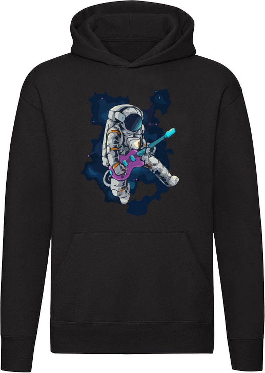 Astronaut in de ruimte met een gitaar Hoodie - muziek - ruimtevaarder - gitarist - space - unisex - trui - sweater - capuchon