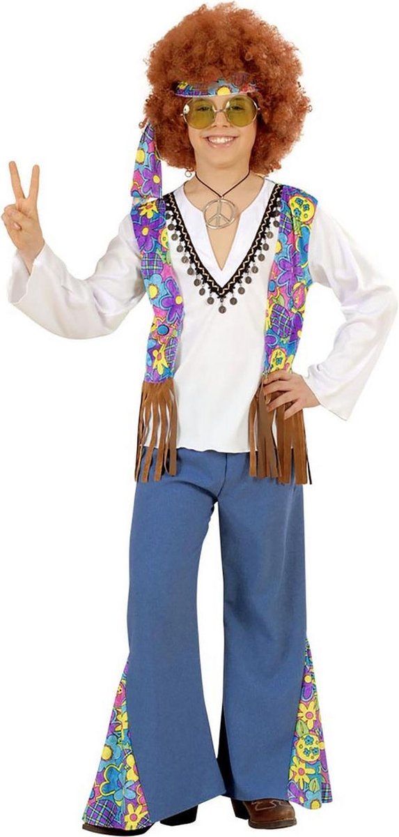 Blauw hippie kostuum voor jongens - Verkleedkleding - Maat 110/116