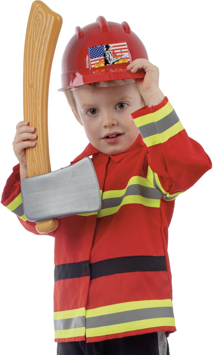 Brandweer Kostuum | Barend De Dappere Brandweerman Jongen | Maat 92 | Carnavalskleding | Verkleedkleding