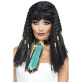 Cleopatra pruik met 3 vlechten -