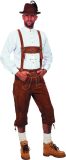 Echte lederhosen Kniebund Camel kleur met traditionele borduursel en Hosenträger| Oktoberfest kleding maat 52 (L)