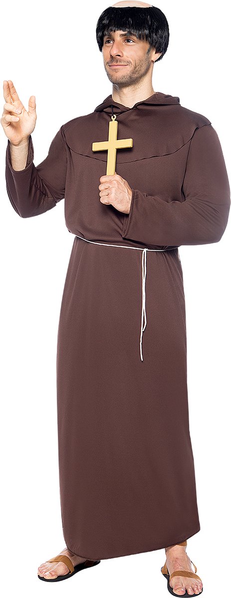 FUNIDELIA Monnik Kostuum voor Mannen - Maat: M - L - Bruin