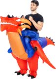 FUNIDELIA Opblaasbare Dragon Piggyback Kostuum voor volwassenen - Ons Size