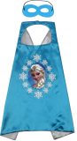 Frozen - Cape - Masker - Frozen Verkleedkleding kinderen - Elsa kostuum - Carnaval - Sneeuwprinses - Blauw - Prinsessenjurk