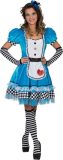 Funny Fashion - Alice In Wonderland Kostuum - Alice Uit Het Sprookjes Wonderland - Vrouw - Blauw - Maat 44-46 - Carnavalskleding - Verkleedkleding